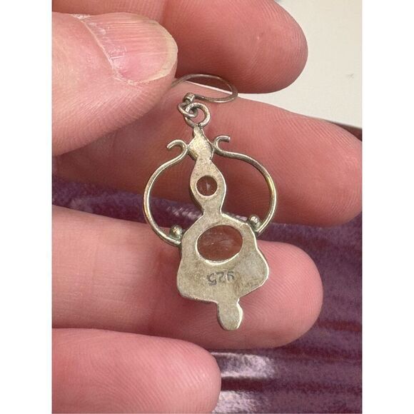 Vintage Yellow CITRINE Dangle / Drop Earrings in 925 Sterling Silver - Picture 6 of 10